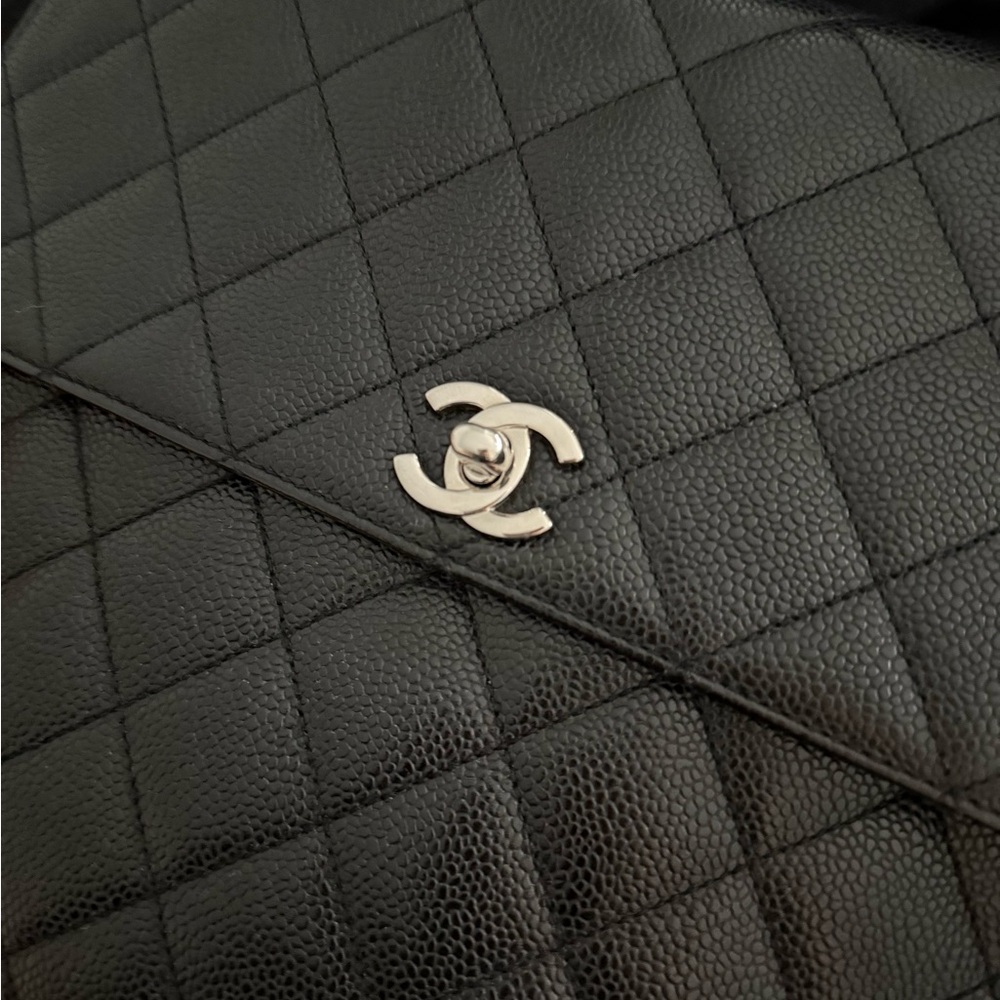 Chanel Black Silver CC Caviar Kelly Top Handle Bag - Picture 6 of 15